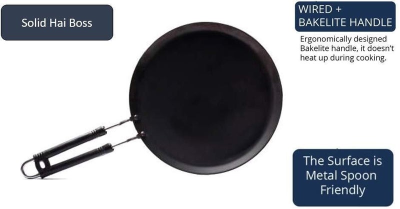 Kashvi Black Iron Dosa Tawa with Wire Handle - Image 3
